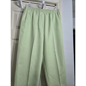 Alia Womens Elastic Waist Light Green Pull-On Pants